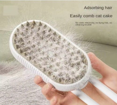 Cuidado e conforto: escova massageadora para cães e gatos com spray
