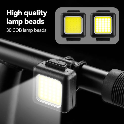 Ilumine suas pedaladas noturnas! Kit de Farol e Lanterna Traseira, prático e seguro.