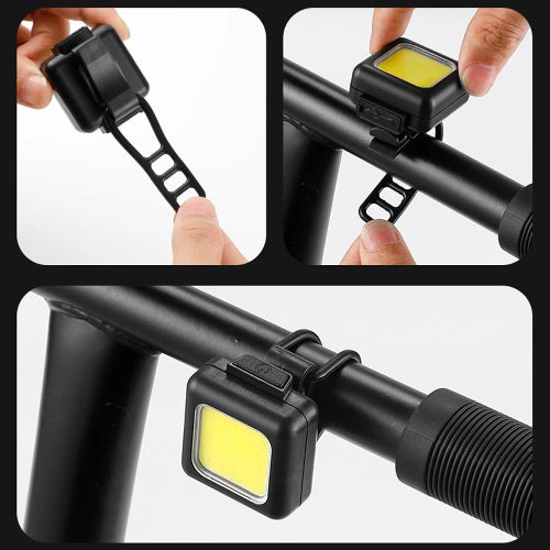 Ilumine suas pedaladas noturnas! Kit de Farol e Lanterna Traseira, prático e seguro.