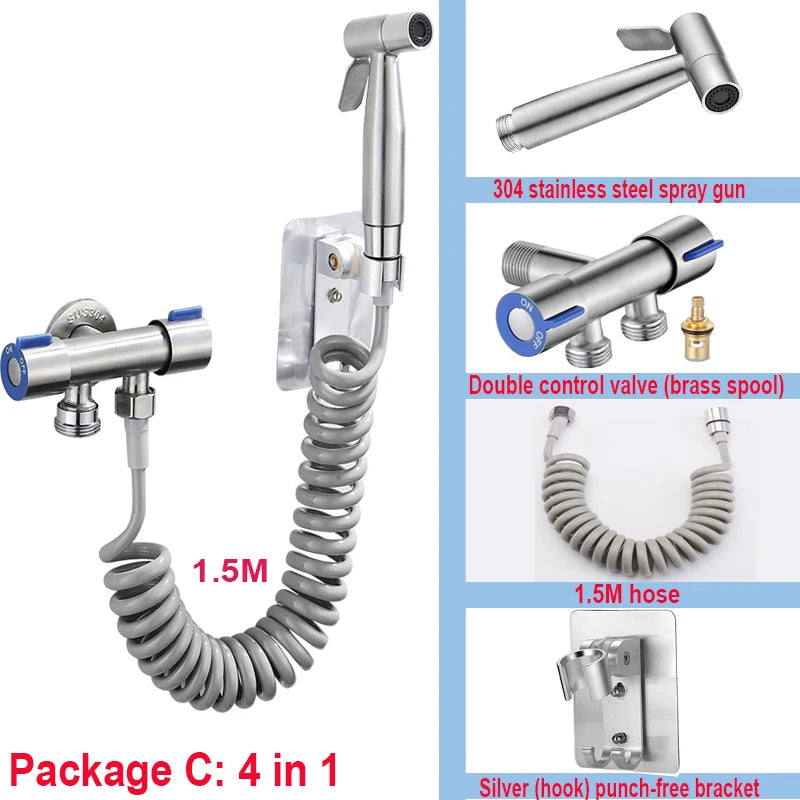 Conjunto de pulverizador de bidê portátil