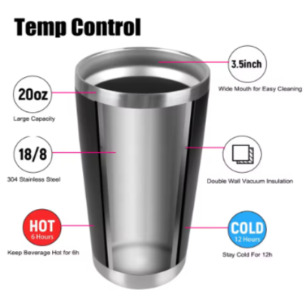 Bebidas na temperatura ideal o dia todo com a tecnologia de vácuo de parede dupla